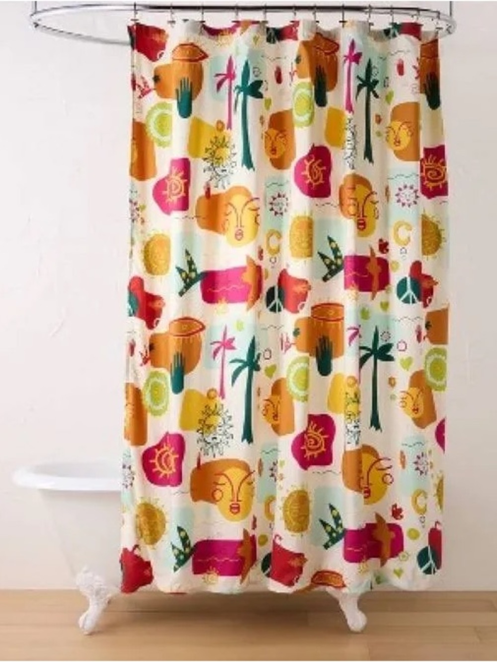 Jungalow x Opalhouse Collage Shower Curtain Bundle with Hooks